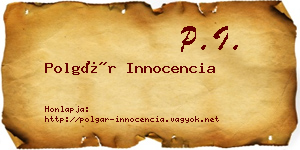 Polgár Innocencia névjegykártya